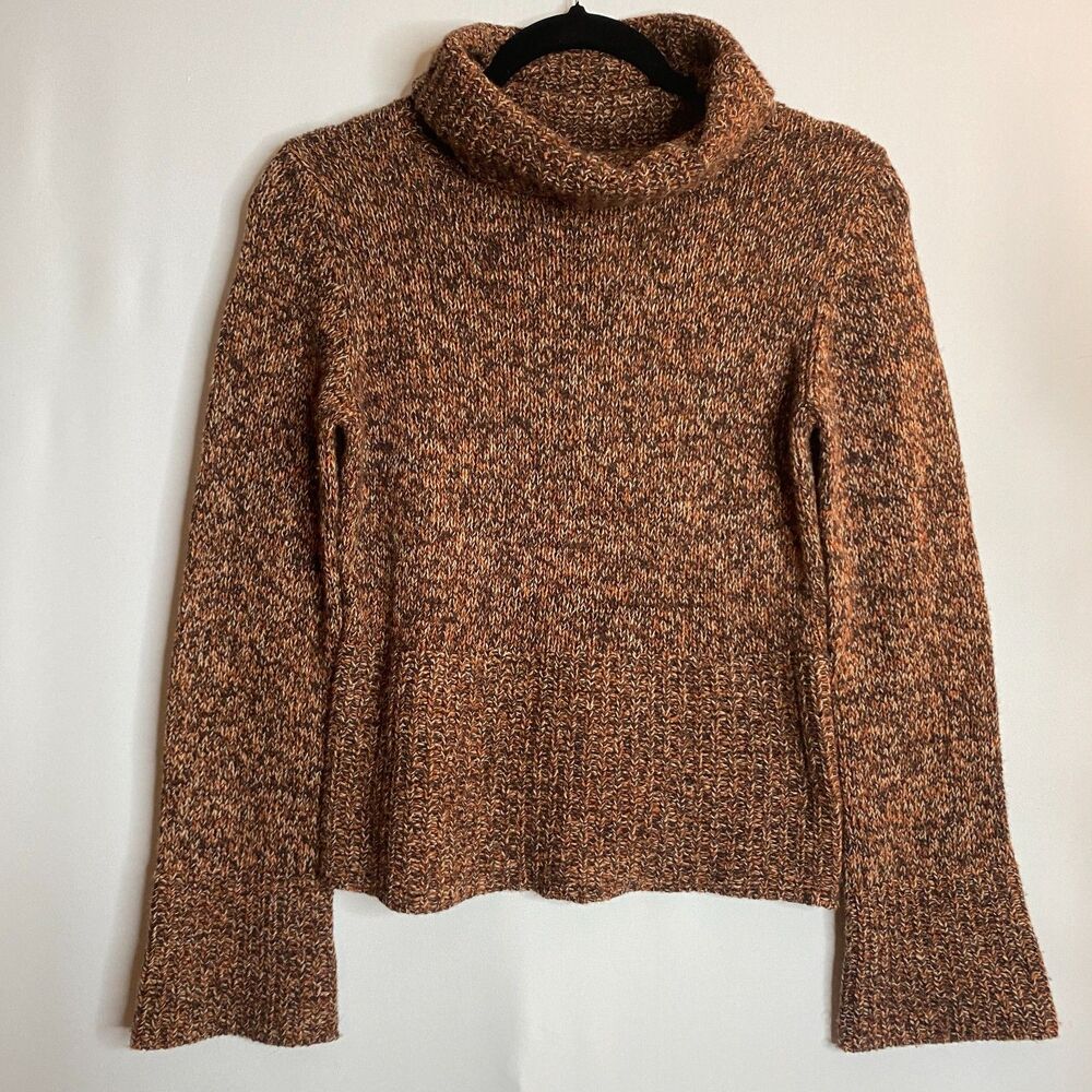 Express Merino Wool Sweater Long Bell Sleeve Ribbed Waist Size S